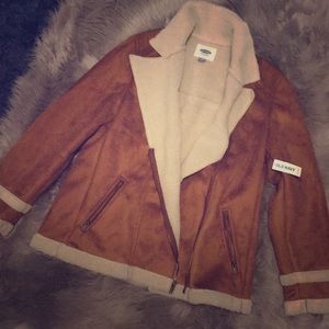 Old navy chestnut suede coat